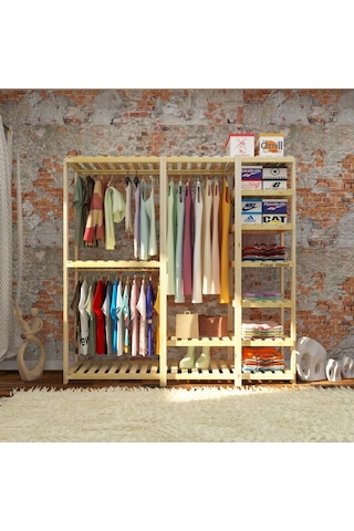 Need - Açık Ahşap Elbise Dolabı