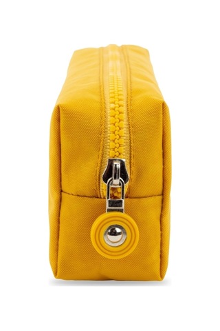 Kaff 01104 Bej - Krinkıl Kumaş Tek Gözlü Yıkanabilir Kalemlik Kalem Kutusu Makyaj Çantası