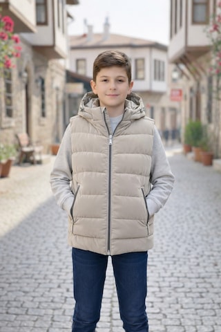 Pina Kids Erkek Çocuk Kapüşonlu Şişme Yelek Bej