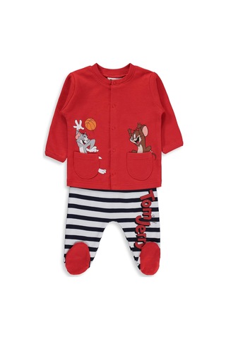 Civil Baby Tom And Jerry Baskılı 1-9 Ay Pijama Takımı - Kırmızı
