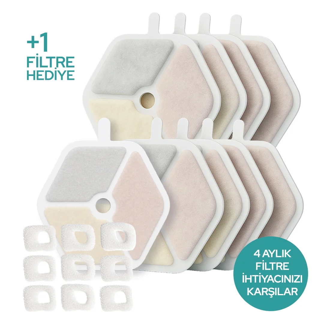 Ki-drinker 2 Akıllı Su Pınarı Filtre Seti 8'li +1 Hediye
