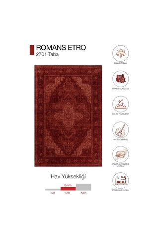 Hoom Rugs Etro 2701 Taba Vintage Desenli Salon Halısı