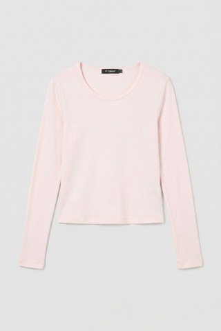 it's basic Kadın Toz Pembe W5 %100 Organik Pamuk Esnek Rahat Kesim Bluz