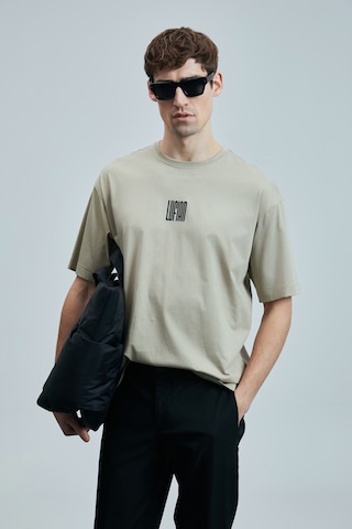 Lufian Erkek Helıx Modern Grafik T-shirt 111020245 Bej Bej