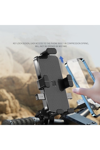 Motosiklet,bisiklet,scooter Telefon Tutucu Gidon Montajlıdır Siyah