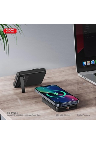 Xo Pr264 10000mah Magsafe Powerbank Standlı 20w Type-c Pd Hızlı Şarj Kablosuz Batarya Beyaz