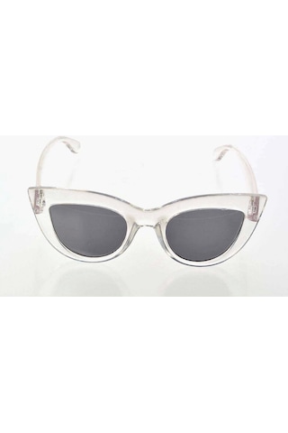 Şeffaf Beyaz Çerçeve Cat Eye Kadın Güneş Gözlüğü - Moda Gözlük Çok Renkli
