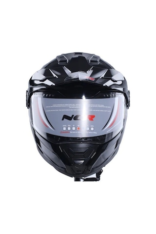 Cross Kask Ncr-165 Çene Açılır Gözlüklü E-ce Belgeli Kask Parlak Siyah Siyah
