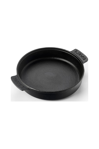 Lava Döküm Yuvarlak Güveç Kabı Döküm Demir Yekpare Çift Kulplu Çap(Ø)17cm. Siyah