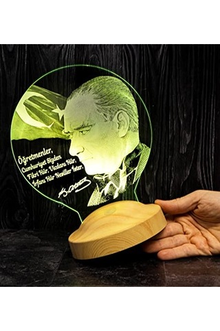 Sözleri Hediye Led Lamba Atatürk Görselli Hediyeler Çok Renkli