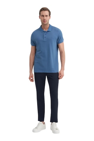 Cazador Erkek Polo Yaka Slim Fit Pike Düz Pamuklu Tişört Mavi