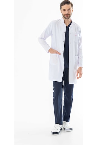 Hakim Yaka Erkek Doktor Önlüğü Alpaka Kumaş Uzun Boy Beo103 Beyaz