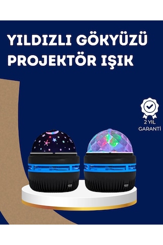 360 Dönen Galaxy Projektörlü Gece Lambası Star Master Yıldızlı Gökyüzü Efekti Renkli