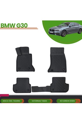 Bmw G30 2016-2023 Araca Özel Üretim 4d Havuzlu Paspas Takımı Karbon