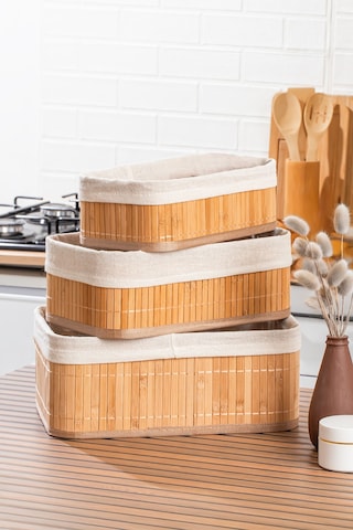 Porsima 2084 Dikdörtgen 3lü Pinterest Sepet Bambu Sepet Seti Dekoratif Banyo Mutfak Düzenleyici Organizeri Sarı