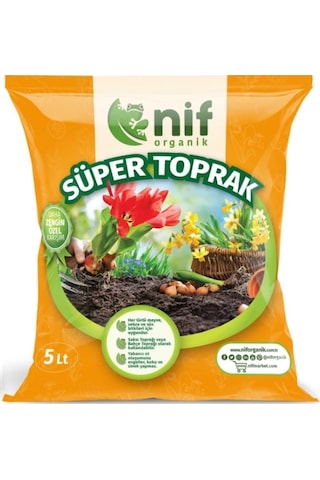 Nif Organik Süper Toprak Torflu Gübreli Saksı Toprağı 5 L Nif Organik Süper Toprak Torflu Gübreli Saksı Toprağı 5 L