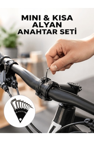 9 Parça Kısa Tip Alyan Seti Isıl İşlemli Profesyonel Kullanım Yen