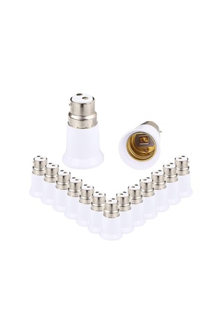 15 Adet B22 Soket Adaptörü E27'ye, Lamba Tabanı Dönüştürücüsü, Led Lambalar İçin Ampul Adaptörü