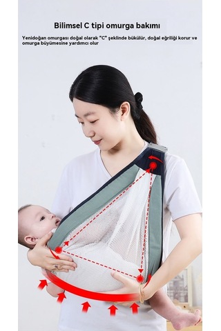 Jian Fan Yenidoğan Askıbebek Yatayönsarma Gri