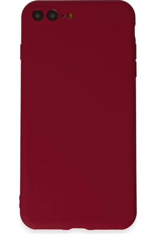 Apple iPhone Uyumlu 7 Plus Kılıf First Silikon - Bordo Düz Renkli