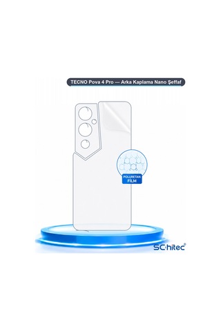 Schitec Tecno Pova 4 Pro Uyumlu Arka Yüzey Hidrojel Koruyucu Film