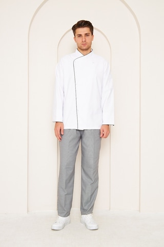 Aşçı Beyaz Ceket Beyaz Siyah Detaylı