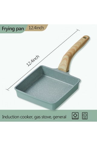 Mufunye Çok Amaçlı Yapışmaz Tava - Avokado Desenli Japon Omlet Tavası, Gaz Ve İndüksiyon Ocakları İçin Uygun Çok Renkli