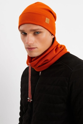 Erkek Balıkçı Style %100 Pamuklu Kaşkorse, Terletmez, Ultra Hafif, Yumuşak Bere Boyunluk Takım - Standart / Kiremit Kiremit
