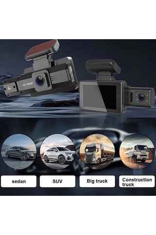 Xuweiwei Yükseltilmiş 1080p Çift Lensli Araç Kamerası Memory Card A88-32gb Gece Görüşü Park Modu