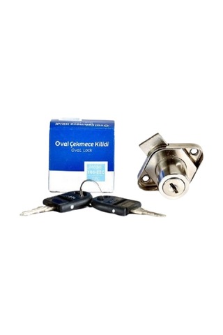 Oval Çekmece Kilidi Anahtarlı Dolap Mobilya Kilidi Oval 1 Adet Krom