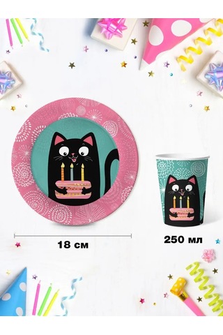 Nd Plej Tek Kullanımlık Ürünler - Tabaklar - Bardaklar - Kedi 31343374 25