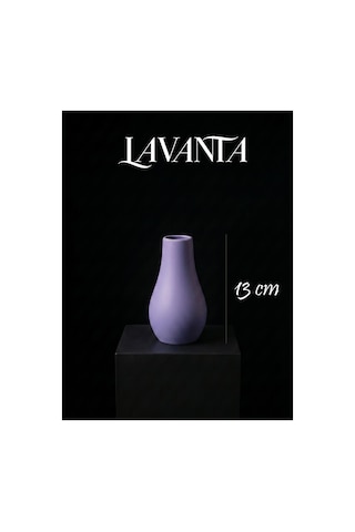 Premium - Kendinden Kokulu - 13cm Boyunda - Dekoratif Kuru Çiçek Vazosu - El Boyaması İşçilik 24915290