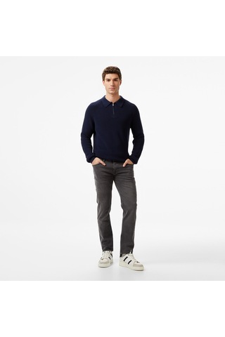 Nautica Erkek Lacivert Classic Fit Kazak Düz S57223t Lacivert
