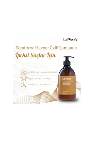 Lapien's Yıpranmış Hasarlı Saçlar İçin Havyar Özlü Yoğun Onarıcı Şampuan 500 ML