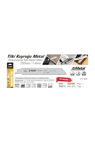 Sgs2712 - S922ef Tilki Kuyruğu Metal Kesme Ucu 150mm / 1.4 Mm 5 Adet