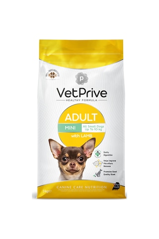 Vet Prive Mini Ve Küçük Irk Yetişkin Köpek Maması Kuzu Etli 3 KG