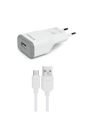 Syrox J15 2.0A Micro Usb Samsung Uyumlu Şarj Aleti (Başlık Ve Kablo)