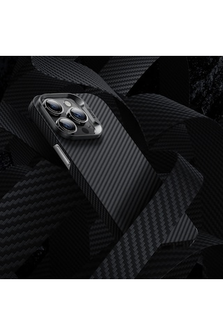 Apple Uyumlu iPhone 14 Pro Kılıf Karbon Fiber Benks 600D Essential Kevlar Kapak