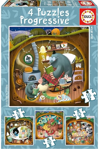 Educa 12+16+20+25 Parça Orman Masalları Kademeli 3-5 Yaş Çocuk Puzzle/yapboz 1 Adet