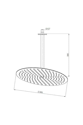 Gpd Ankastre Duş Başlığı Oval Slim Metal 40 Cm Siyah Ads24-s Siyah