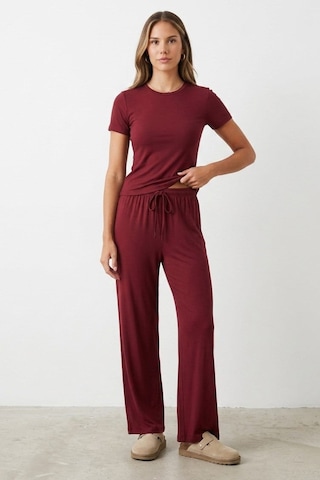 Madmext Bordo Modal Soft Touch Bağlamalı Eşofman Mg2723
