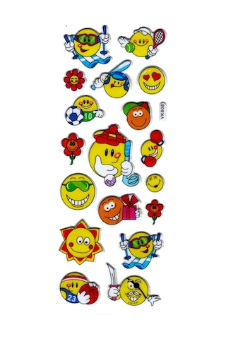 Sticker Kabartmalı Stiker Defter, Planlayıcı Komik Emoji Vk608 16x7 Cm