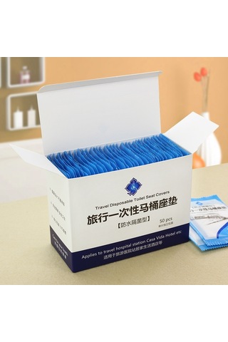 Sones 50 Adet Seyahat Tek Kullanımlık Tuvalet Oturağı Örtüsü Mat Tuvalet Kağıdı Pedi