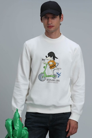 Lufian Erkek Igor Sweatshirt 112030128 Kırık Beyaz