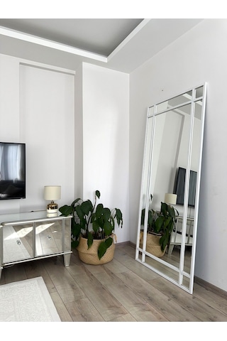 Effe 180x80 Cm Beyaz Metal Çerçeveli Dekor Ayna