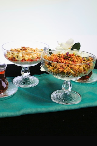 Milano El Yapımı Ayaklı Büyük Boy Cam Salata Kasesi Sunum Kasesi