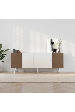 Milano 3 Kapaklı 2 Çekmeceli Konsol Vizon-zebra 210x80x44 Cm Vizon