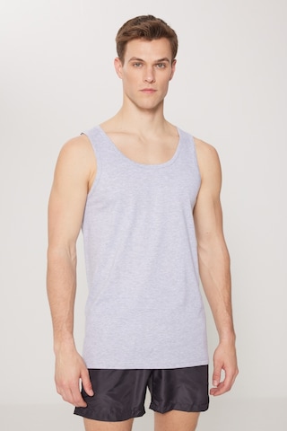 AC&Co / Altınyıldız Classics Erkek Grı Melanj Standart Fit Normal Kesim %100 Pamuk 2'li Atlet Paketi