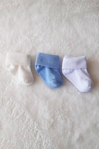 3lü Kız Erkek Bebek Yenidoğan Çorap Pamuklu Likralı Esnek 001