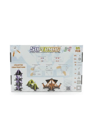 Supermag 85 Parça Manyetik Yapı Oyuncağı Ve Geometri Stem Eğitim Seti Siyah Panel Serisi